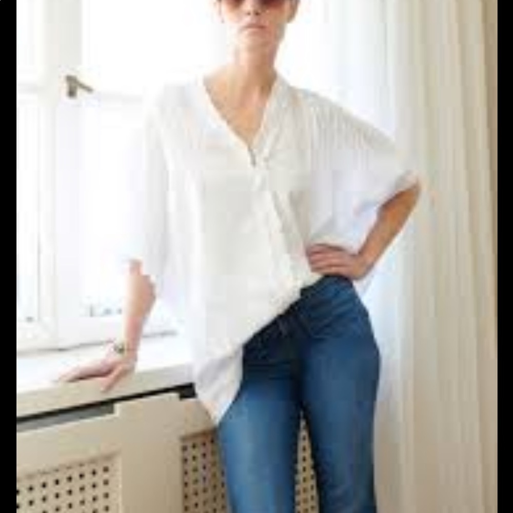 Zara oversized linen blouse